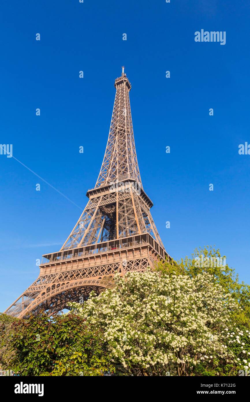 Francia, Parigi, la Torre Eiffel in primavera Foto Stock