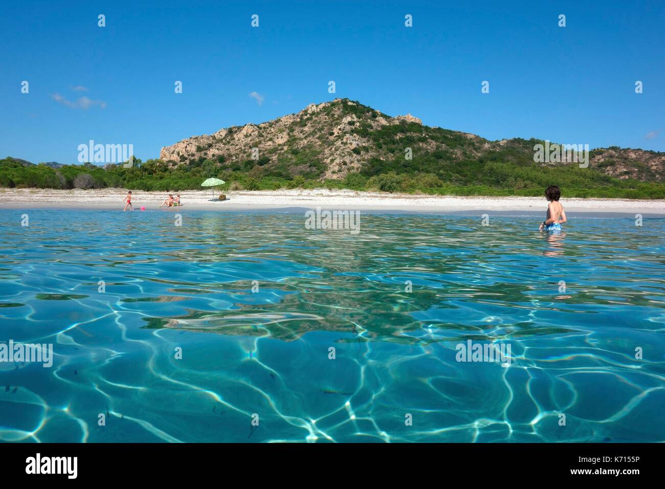 Litalia Sardegna Capo Comino Spiaggia Foto Immagine