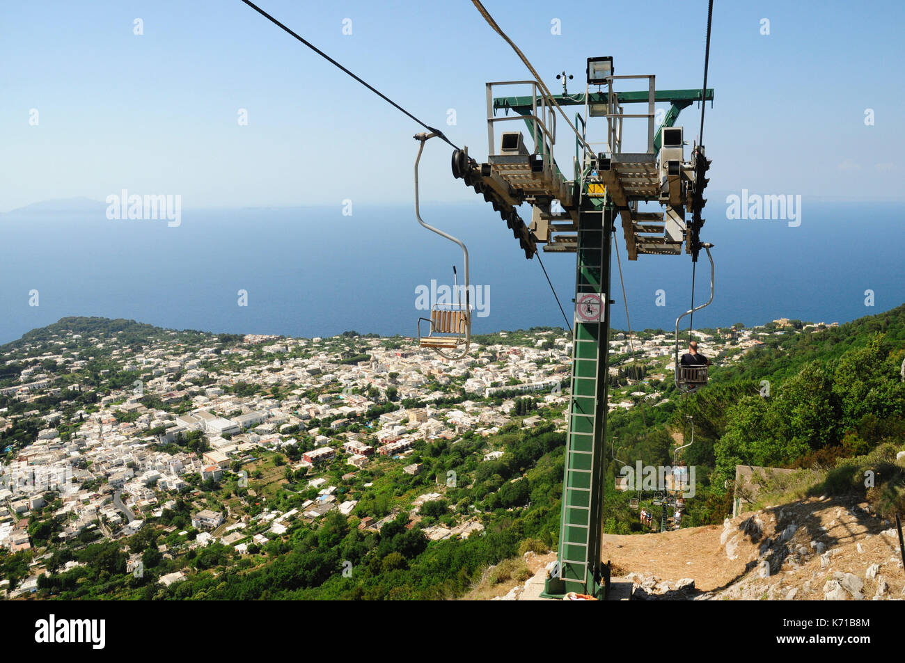 Seggiovia Monte Solaro, isola di Capri, Costiera amalfitana, campania, Italia, Europa Foto Stock