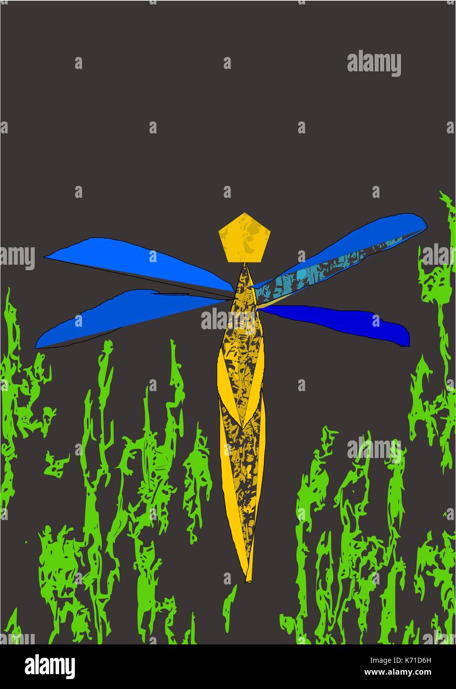 Dragonfly- arte astratta Illustrazione Vettoriale