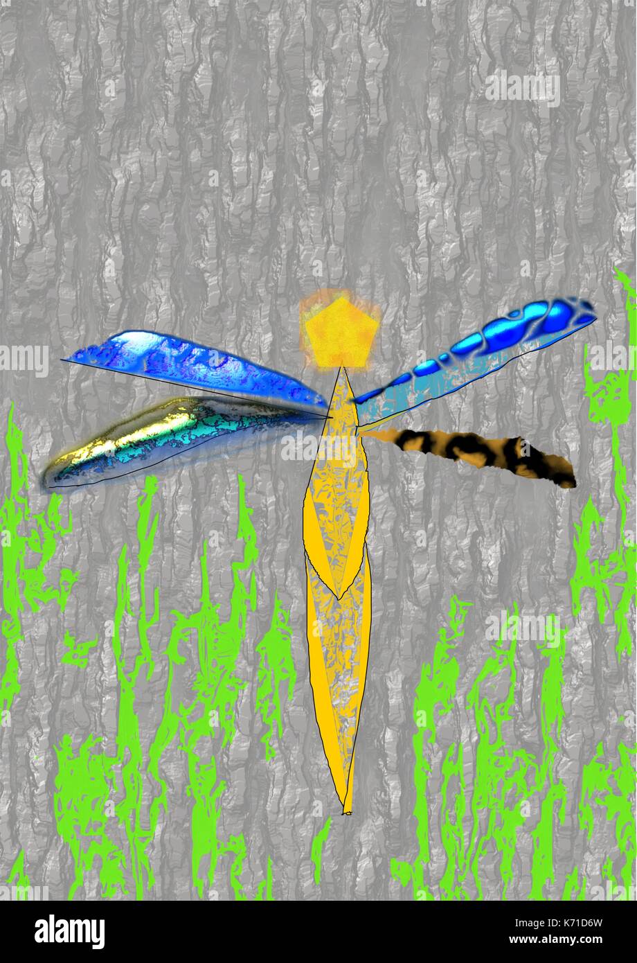 Dragonfly- arte astratta Illustrazione Vettoriale
