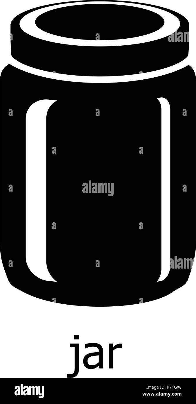 Icona jar, semplice stile nero Illustrazione Vettoriale