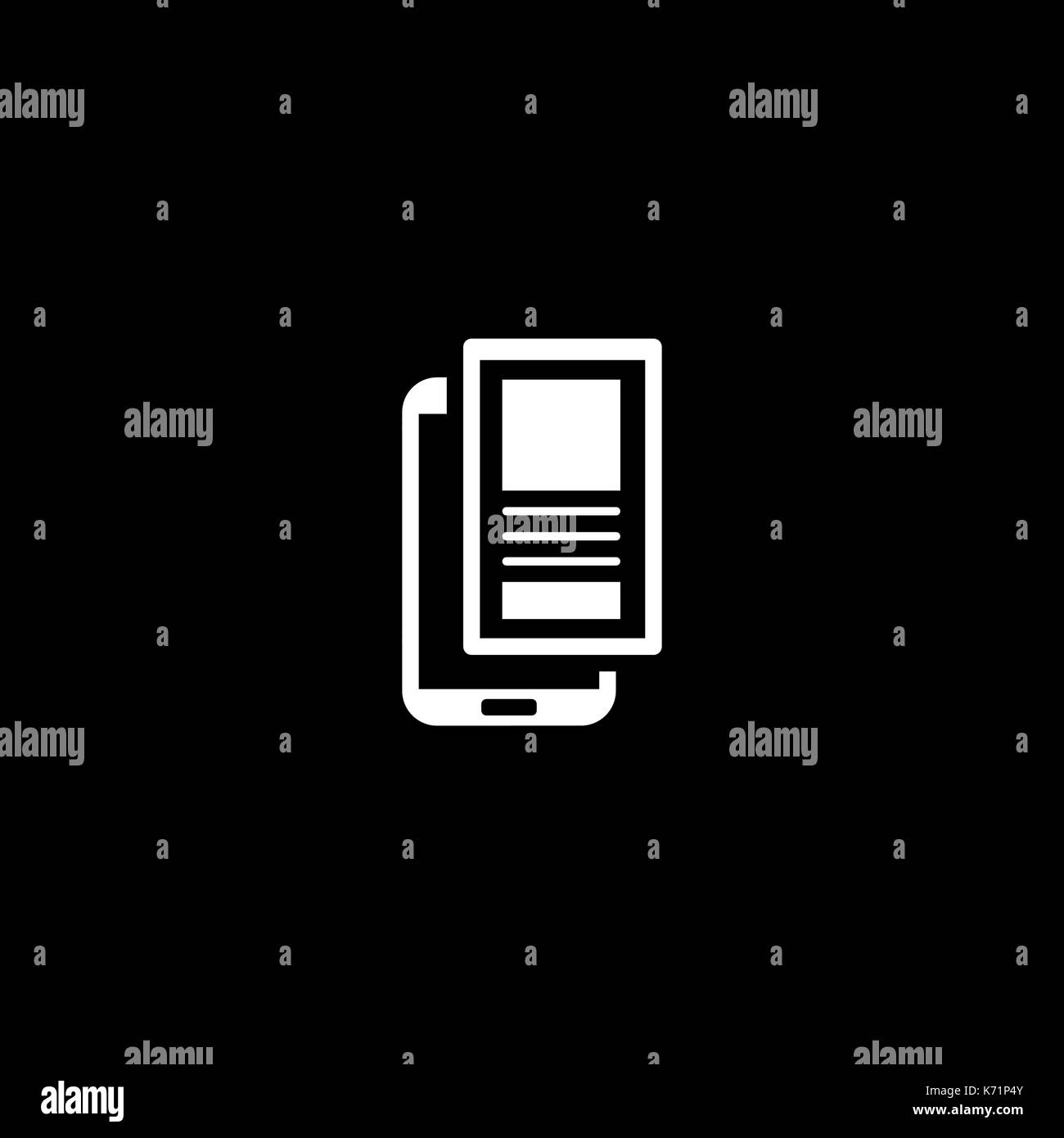 Mobile Pagina di atterraggio icona. Design piatto. Illustrazione Vettoriale