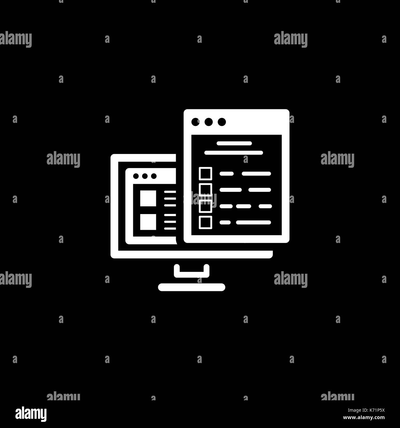 Elenco di controllo Icona. Design piatto. Illustrazione Vettoriale