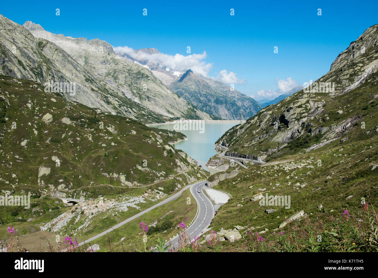 Raeterichsbodensee, Lago Raeterichsboden, Passo Grimsel, Svizzera Foto Stock