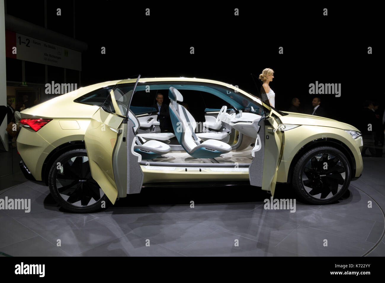 Francoforte, Germania. Xiii Sep, 2017. skoda vision e auto elettriche al salone di Francoforte iaa motor show 2017. Credito: jlbvdwolf/alamy live news Foto Stock