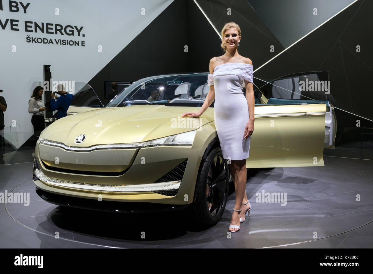 Francoforte, Germania. Xiii Sep, 2017. skoda vision e auto elettriche al salone di Francoforte iaa motor show 2017. Credito: jlbvdwolf/alamy live news Foto Stock