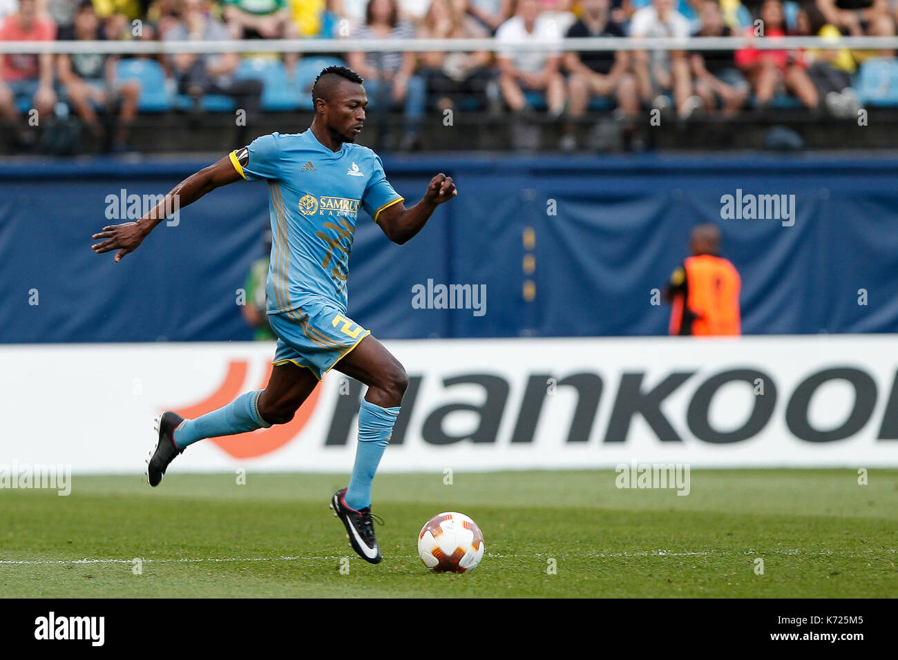 Villarreal, Spagna. Xiv Sep, 2017. 27 yuri logvinenko del football club astana durante la UEFA Europa League gruppo di una partita di calcio tra Villarreal CF vs FC astana a la ceramica stadium in Villarreal Il 14 settembre 2017. Credito: gtres información más comuniación sulla linea, s.l./alamy live news Foto Stock