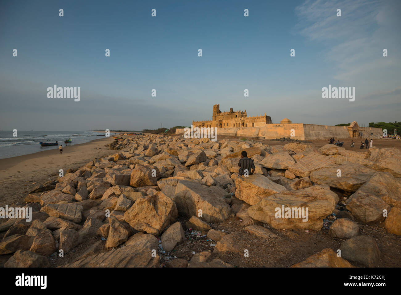 Fort Dansborg, è un danese fort situato in rive della Baia del Bengala in Tharangambadi nel sud dello stato indiano del Tamil Nadu Foto Stock