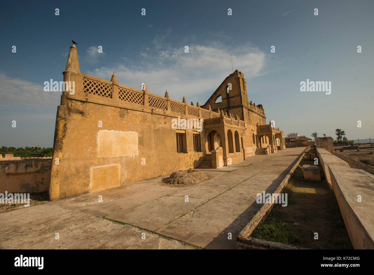 Fort Dansborg, è un danese fort situato in rive della Baia del Bengala in Tharangambadi nel sud dello stato indiano del Tamil Nadu Foto Stock
