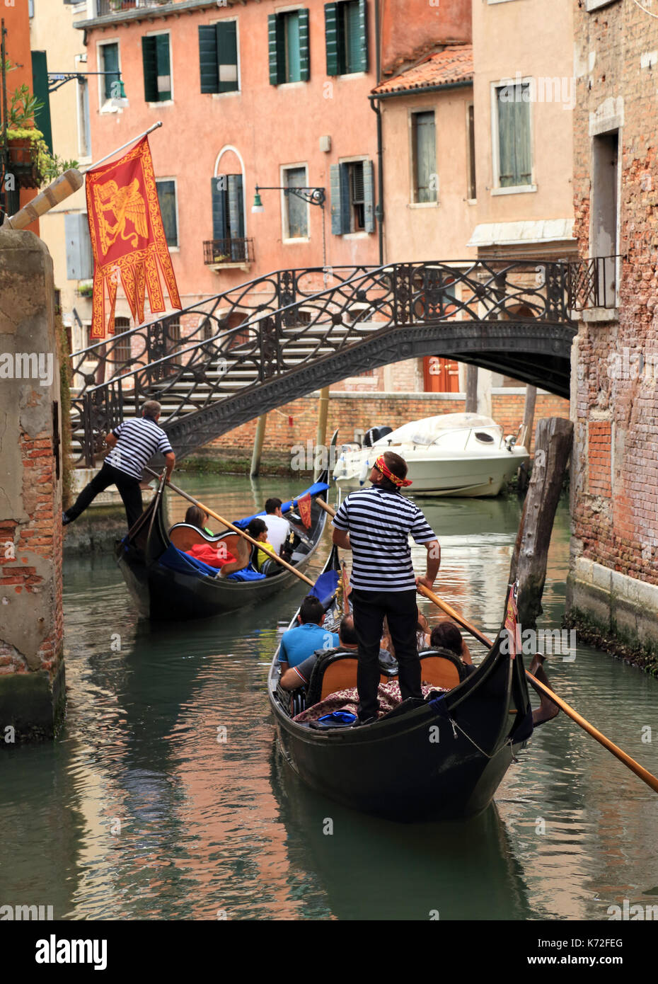 Gondole in Canal, Venezia Foto Stock