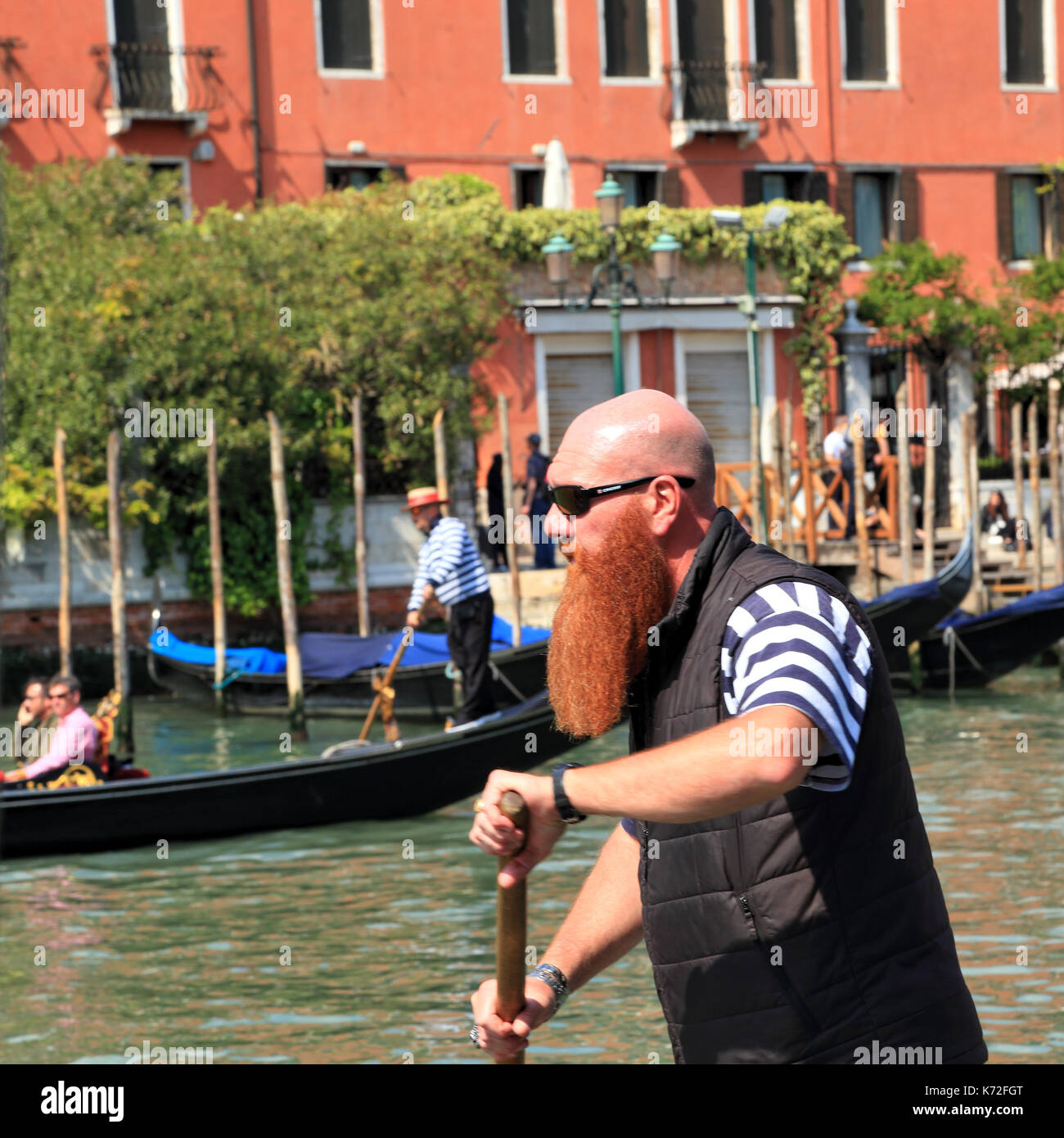 Gondoliere a Venezia Foto Stock