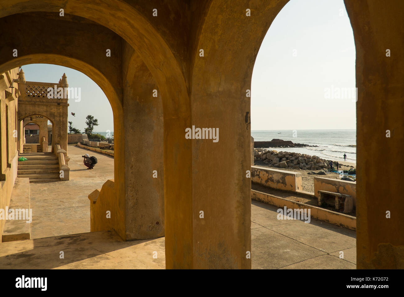 Fort Dansborg, è un danese fort situato in rive della Baia del Bengala in Tharangambadi nel sud dello stato indiano del Tamil Nadu Foto Stock
