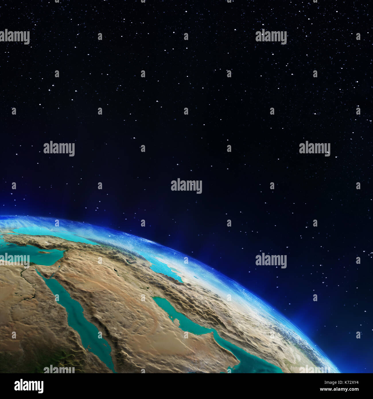 Medio Oriente il rendering 3D Planet Foto Stock