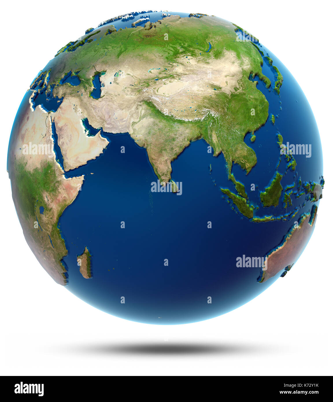 Mappa del mondo - Oceano indiano il rendering 3D Foto Stock