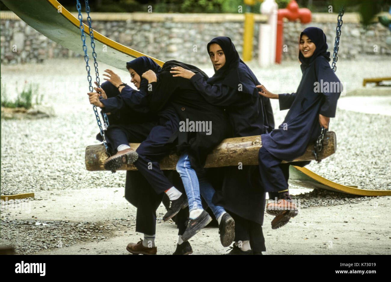 Una scuola di ragazze in Tehran Foto Stock