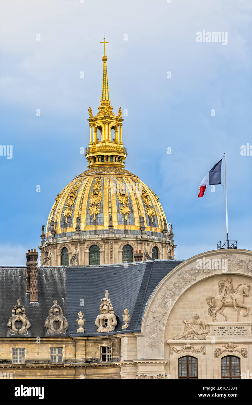 La cupola del Hotel des Invalides a Parigi, Francia Foto Stock