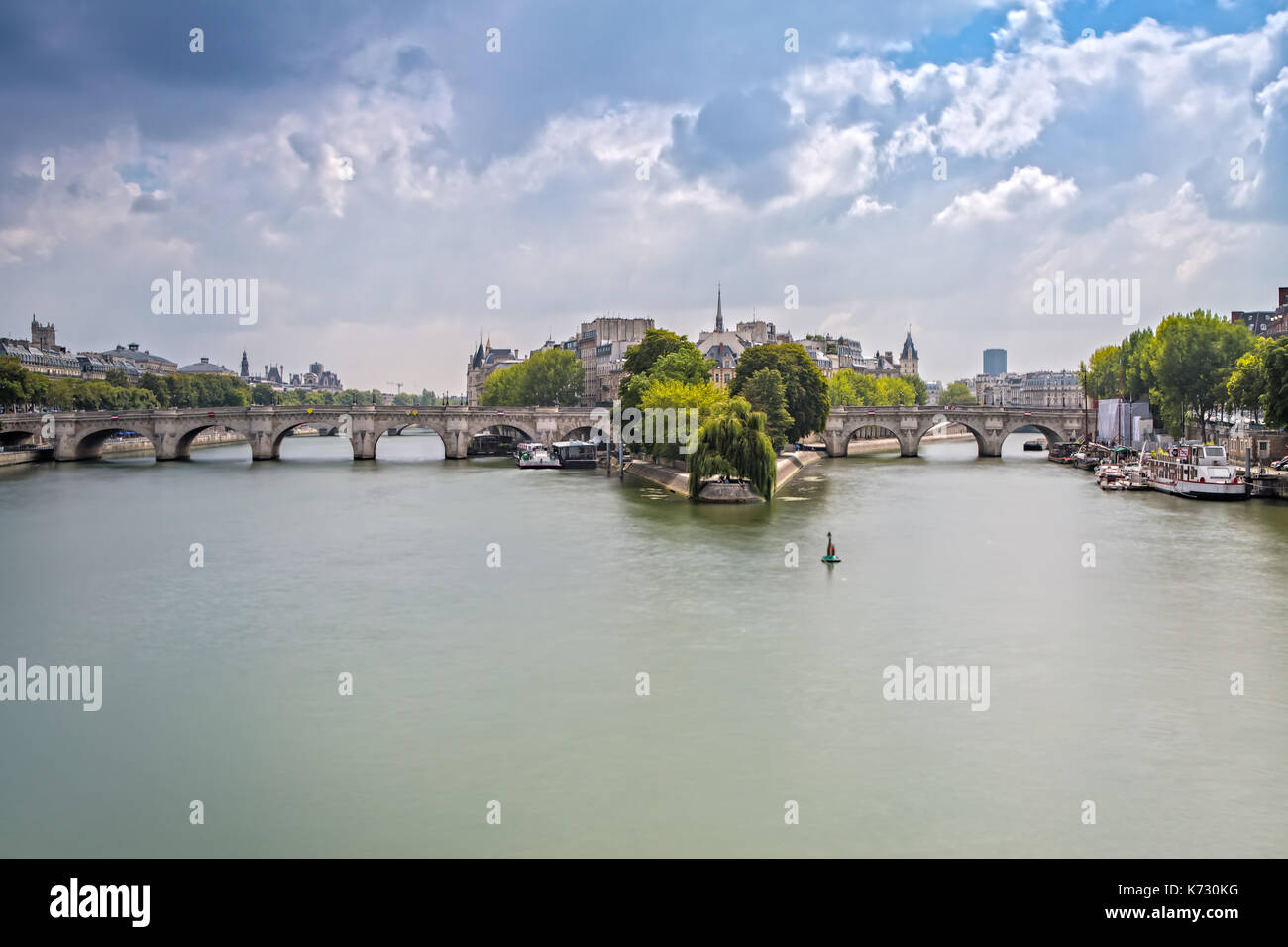 Ile de la Cite dal Pont des Arts a Parigi, Francia Foto Stock