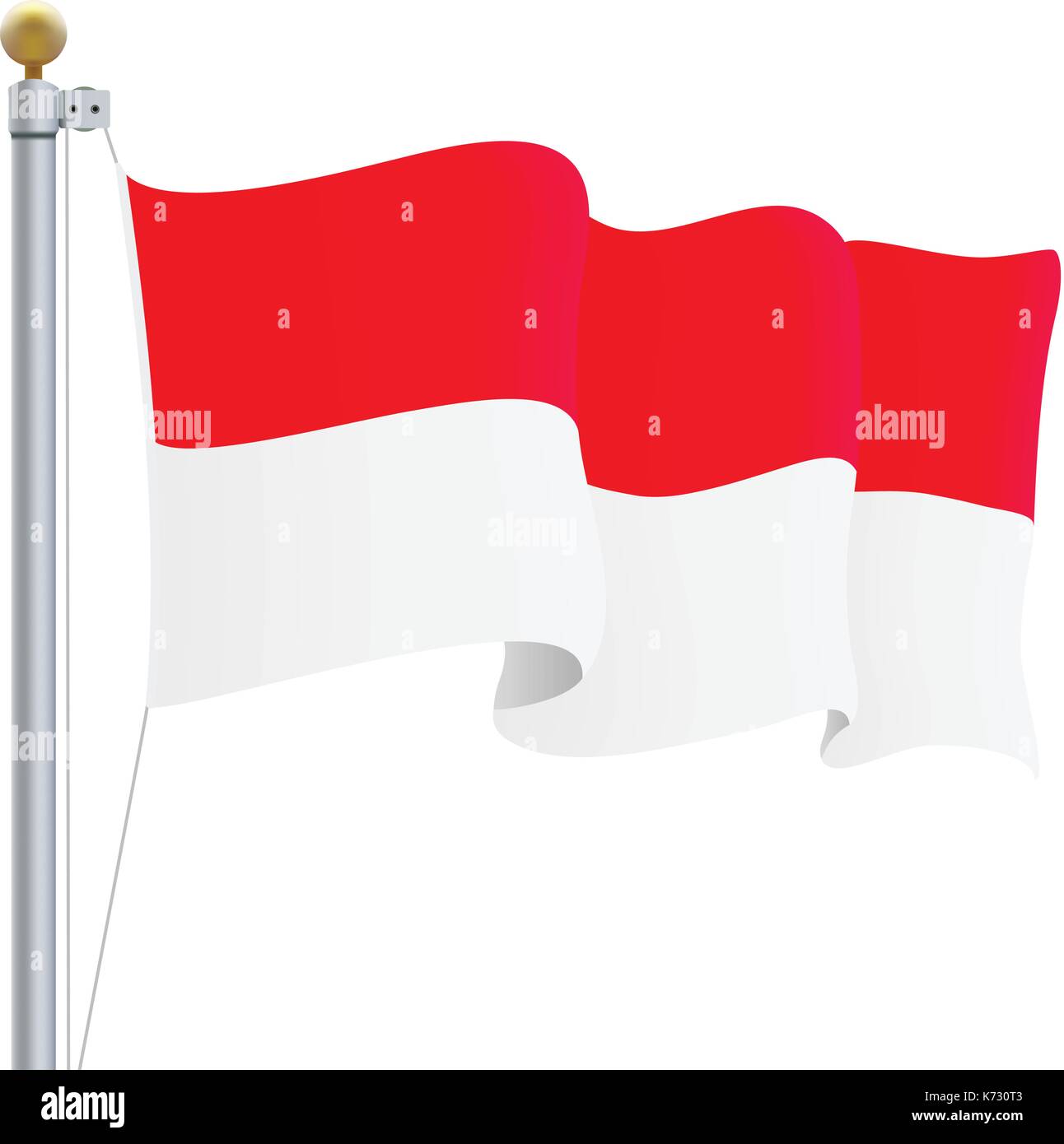 Sventola bandiera dell'Indonesia isolato su uno sfondo bianco. illustrazione vettoriale. Illustrazione Vettoriale Sventola bandiera dell'Indonesia isolato su uno sfondo bianco. illustrazione vettoriale. Illustrazione Vettoriale