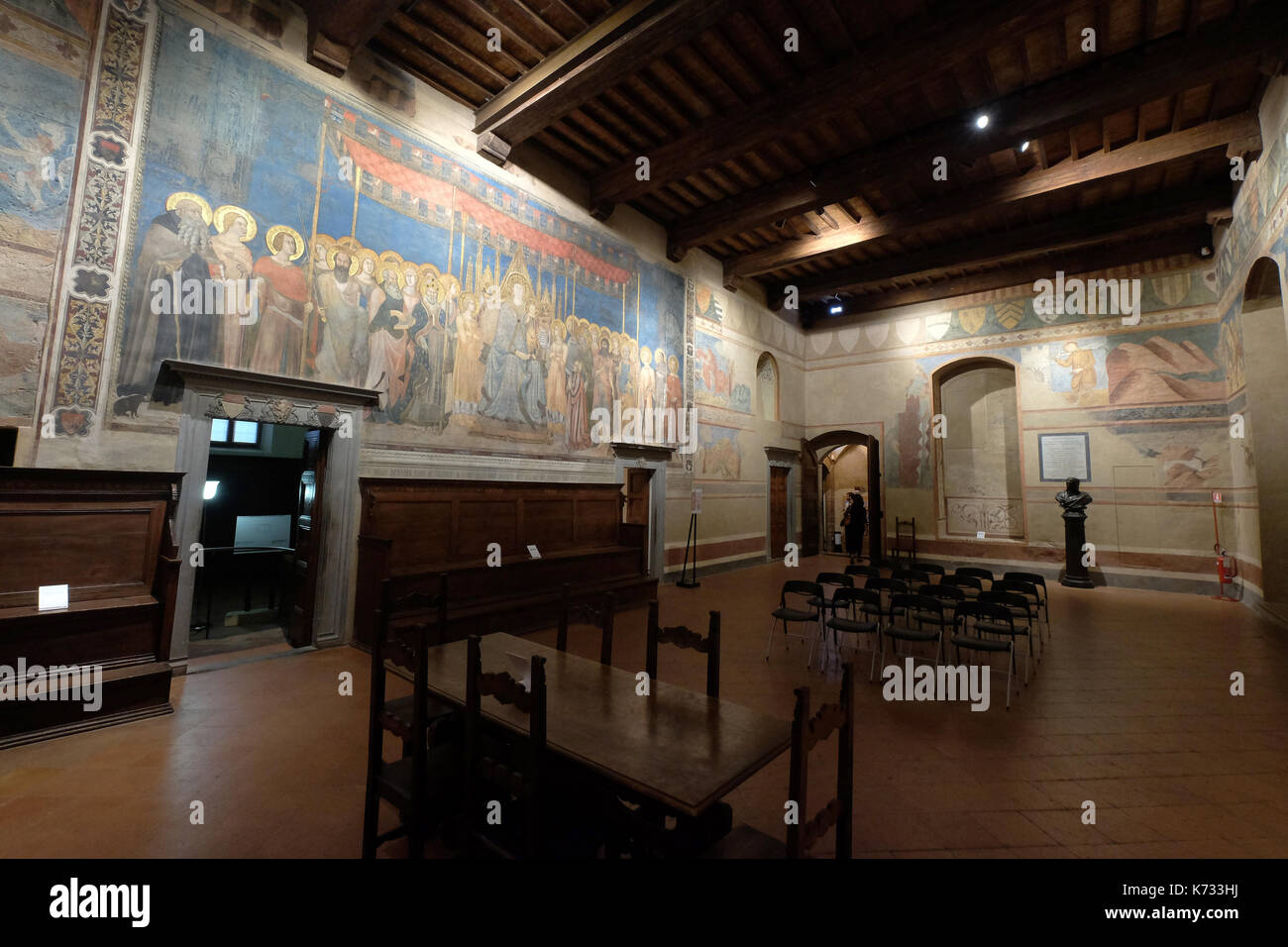 Palazzo del Popolo, Sala del consiglio - San Gimignano, Italia Foto Stock