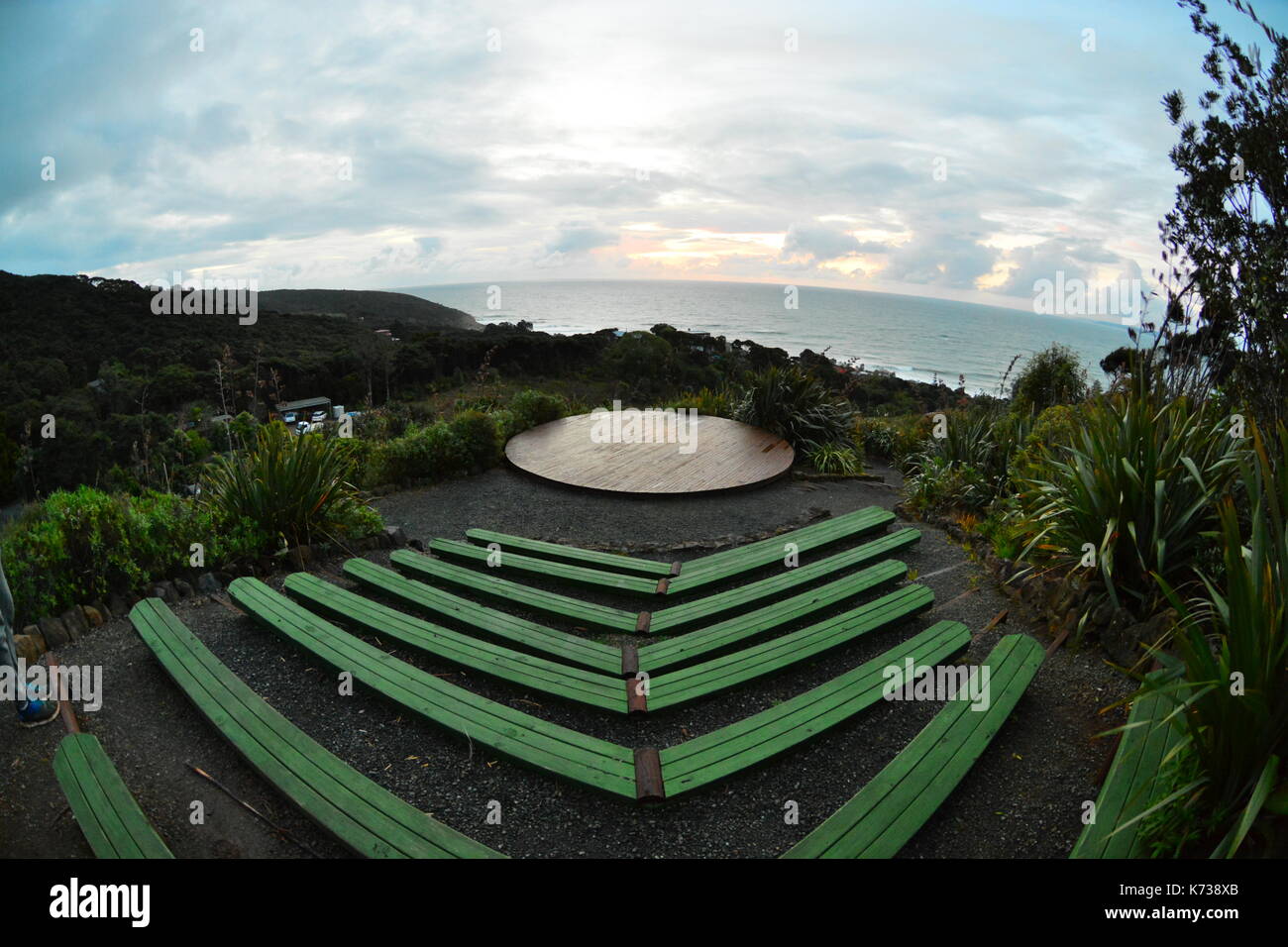 Scalinata/teatro all'aperto a Raglan, Nuova Zelanda Foto Stock