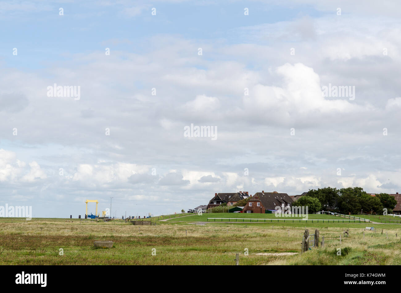 Praterie con cottages in background Foto Stock