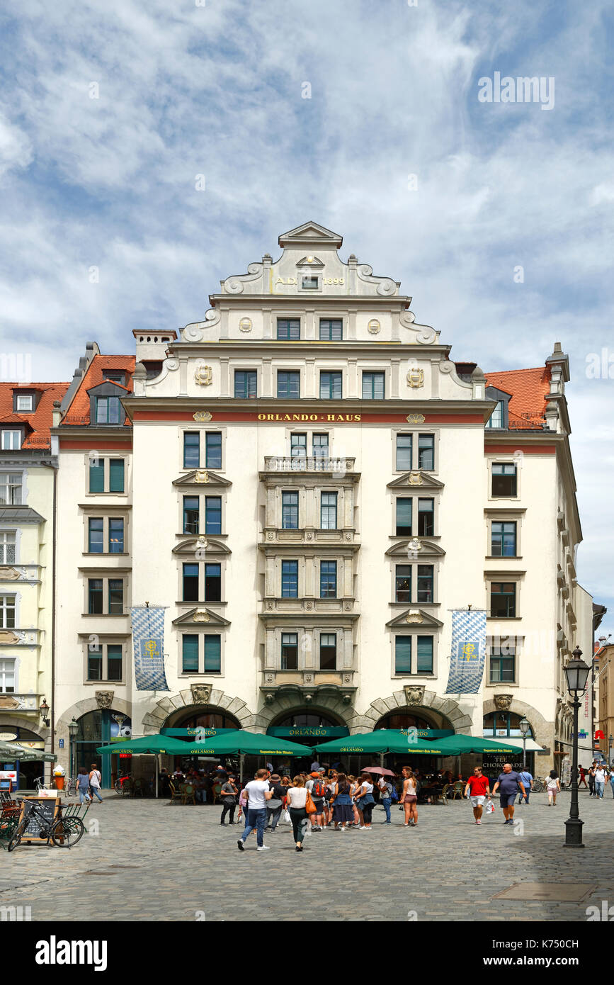 Orlandehaus am Platzl, con ristorante Schubeck's Orlando, chef stellato Michelin Schubeck, Altstadt, Monaco, alta Baviera, Baviera Foto Stock