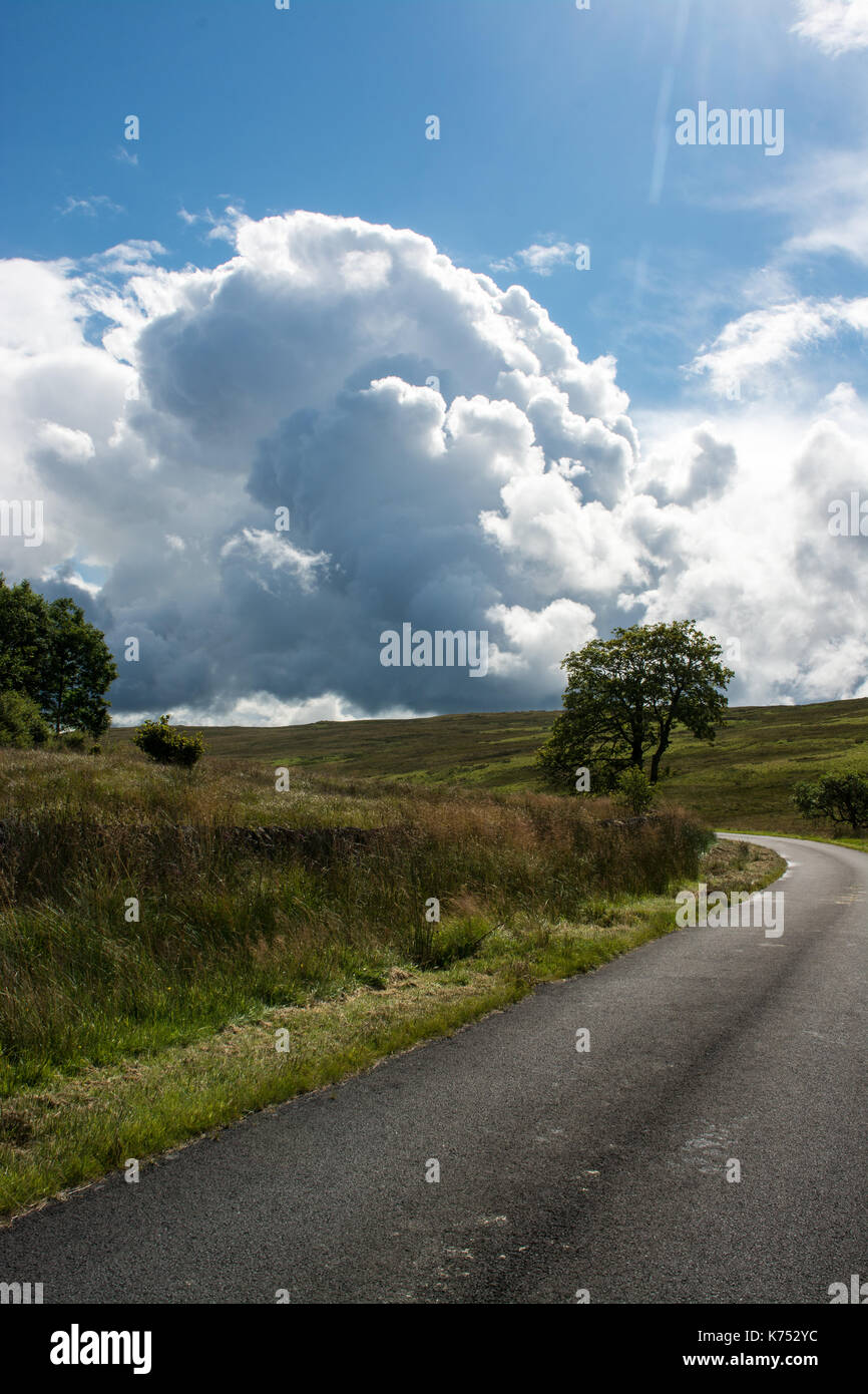 Galloway Forest park con drammatica del cielo Foto Stock