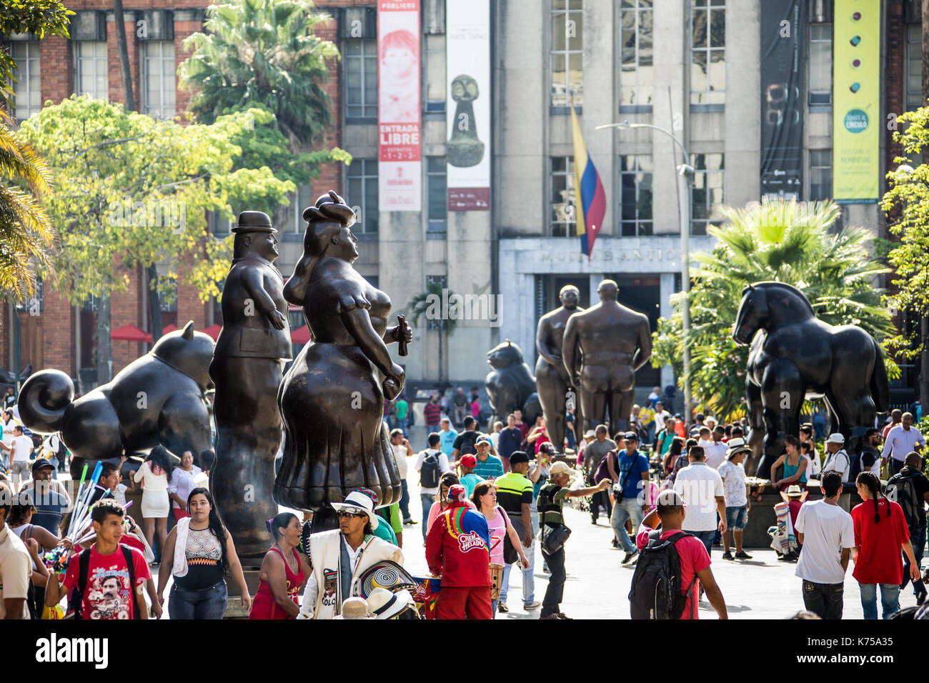 Botero Plaza, Medellin, Colombia Foto Stock