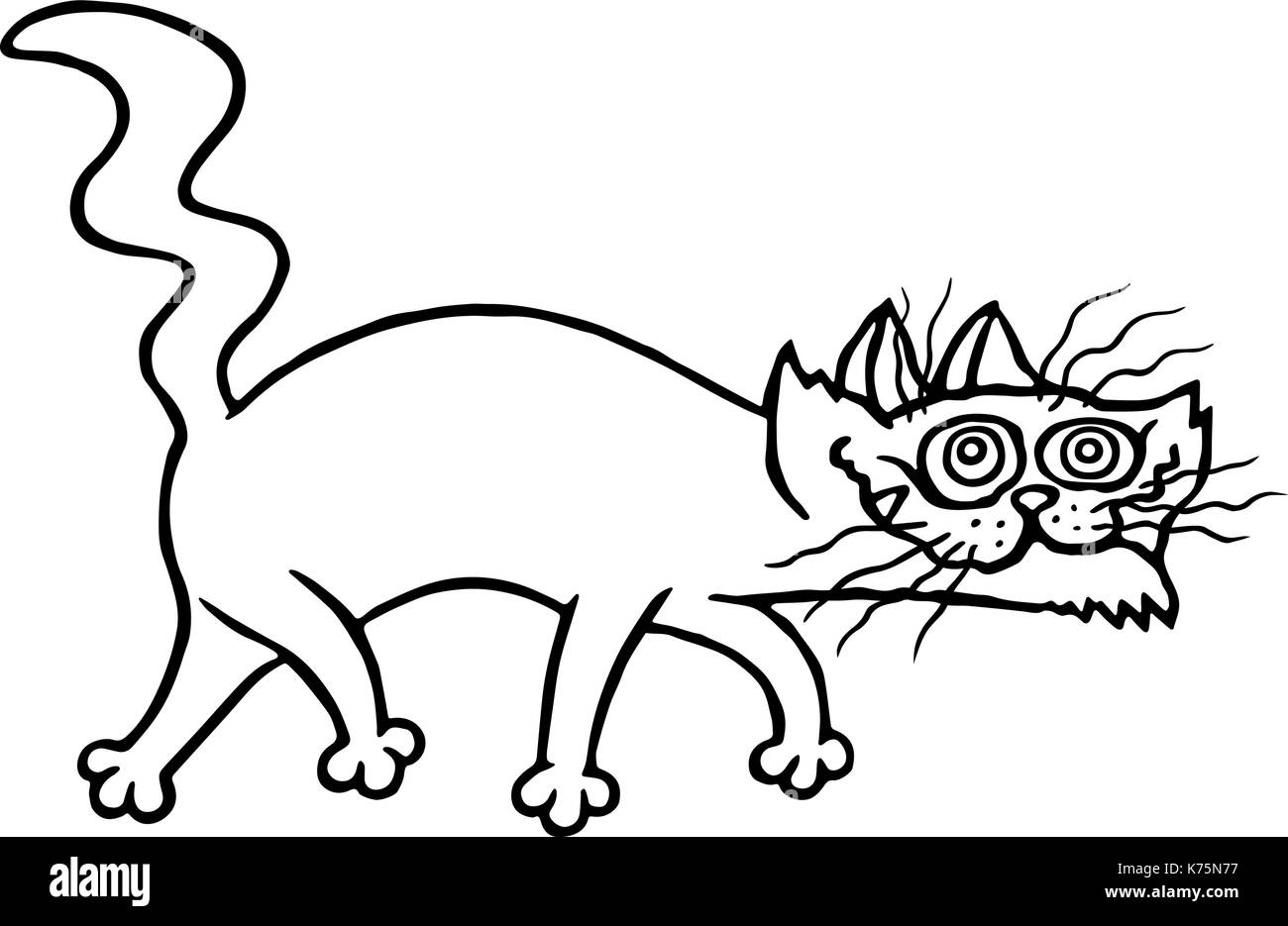 Sinister cat. illustrazione vettoriale. divertente personaggio di pet. Illustrazione Vettoriale