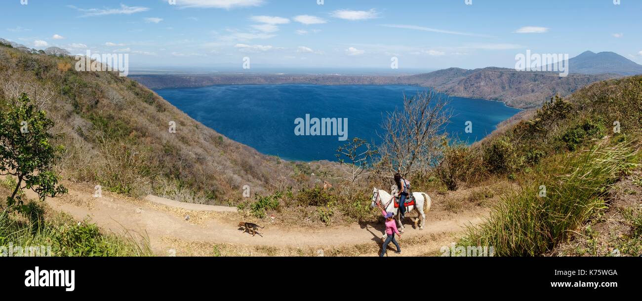 Nicaragua, provincia di Granada, Catarina, Laguna de Apoyo e vulcano Mombacho Foto Stock