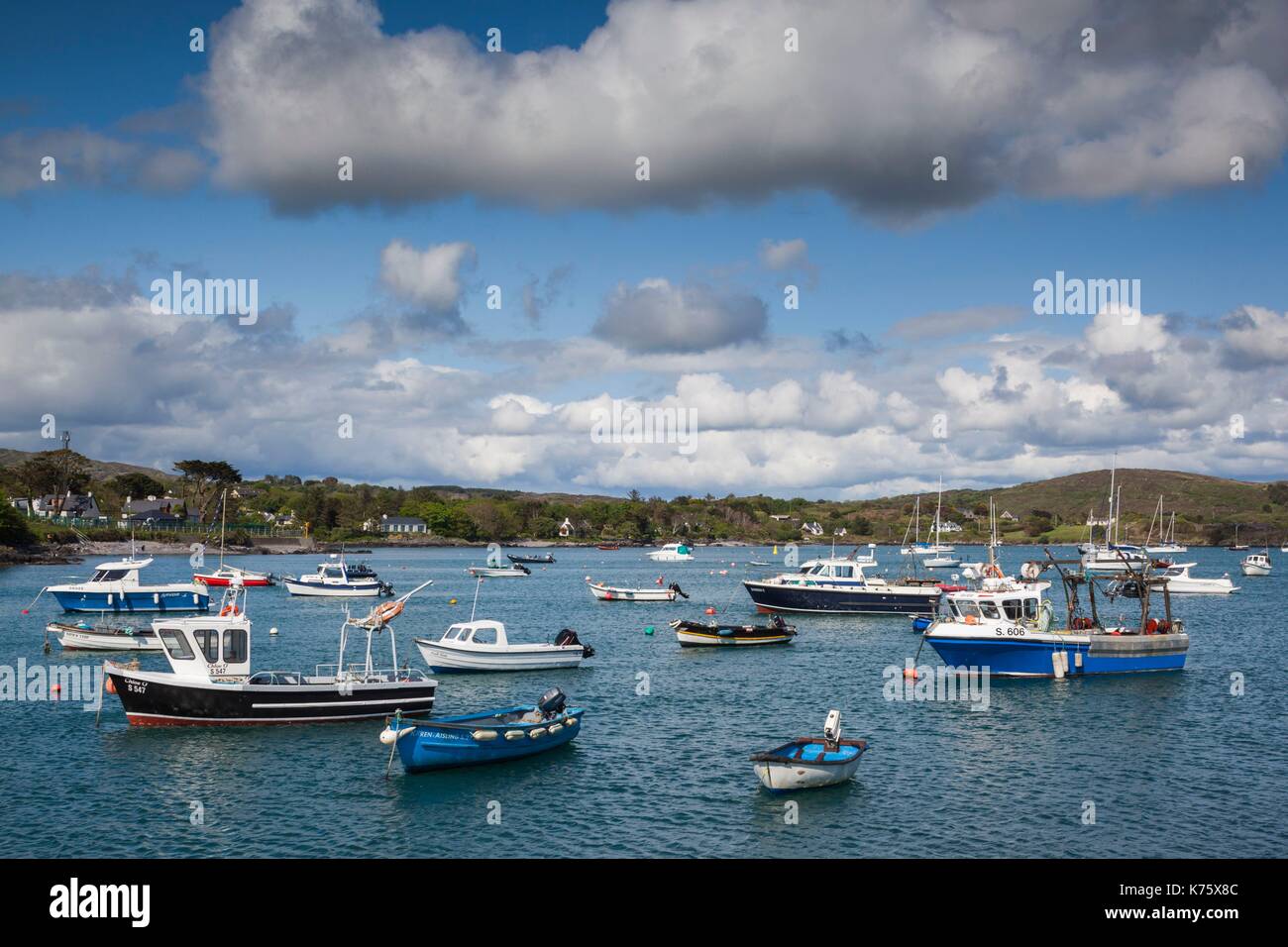 L'Irlanda, nella contea di Cork, testa di Mezzana Penisola, Schull, e vista sul porto Foto Stock