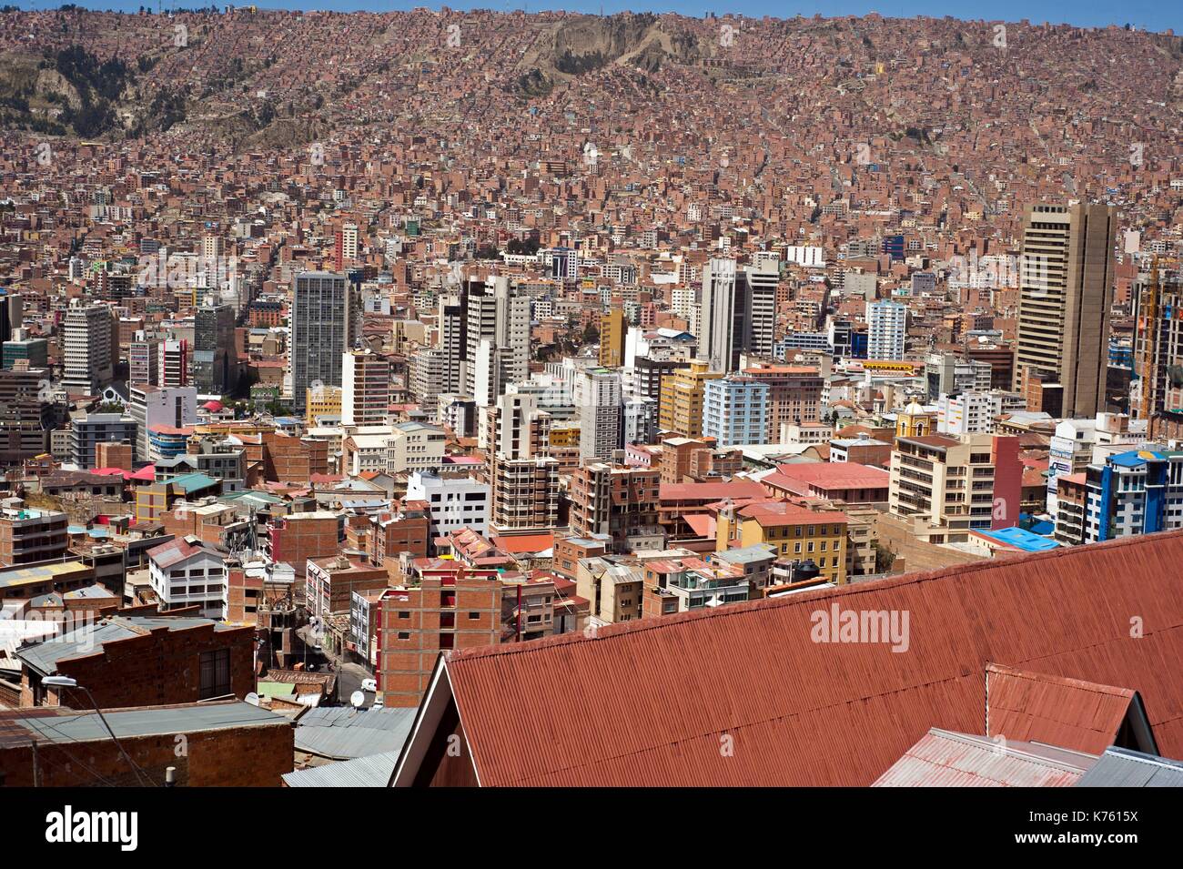 Bolivia, La Paz, Citiscape dal Kili Kili viewpoint Foto Stock