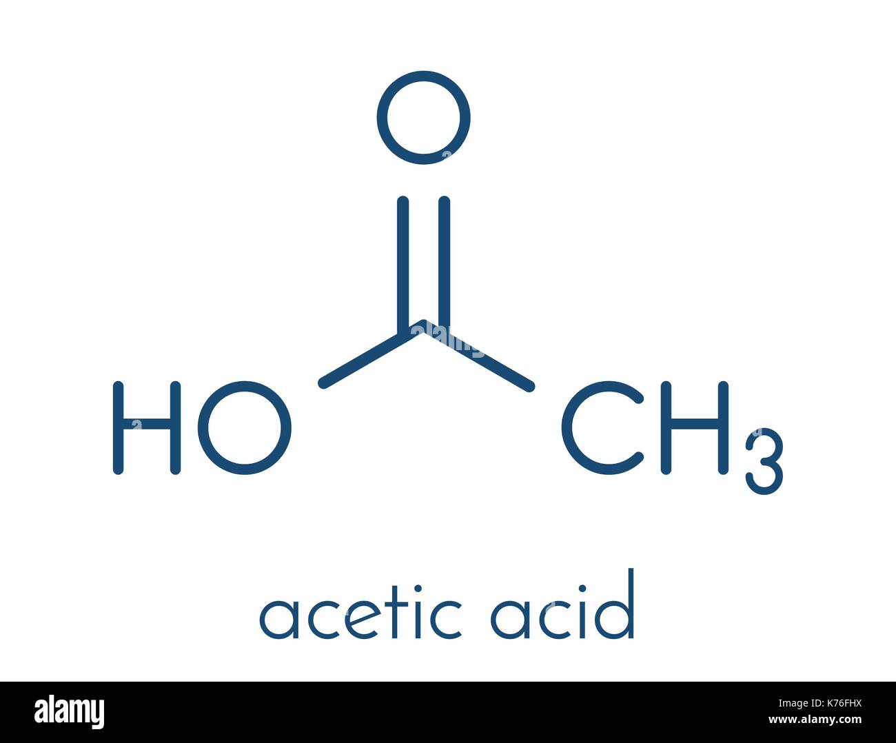 Acido acetico molecola. aceto è una soluzione acquosa di acido acetico.  formula scheletrico Immagine e Vettoriale - Alamy