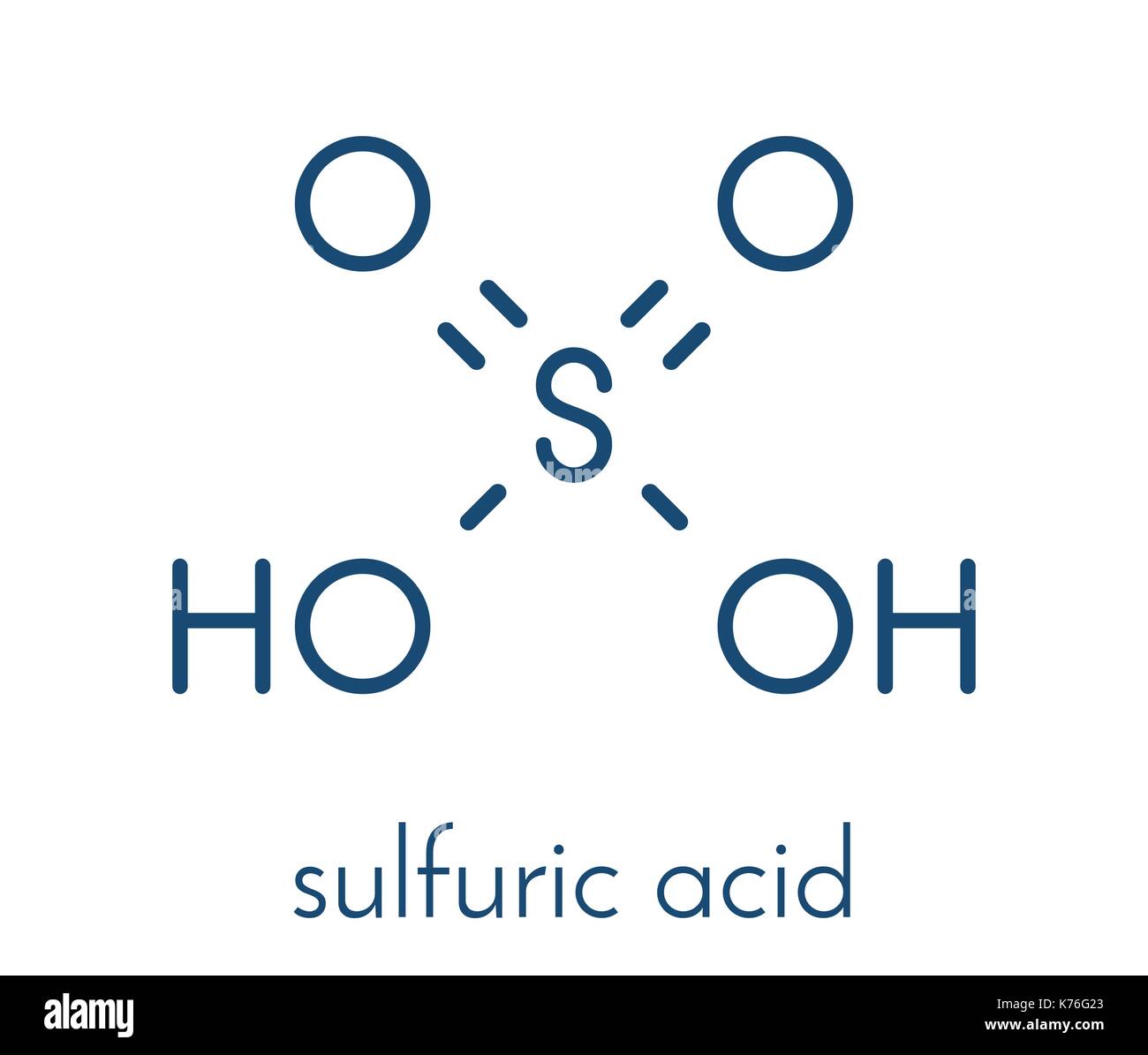Acido solforico (H2SO4) acido minerale forte molecola di formula  scheletrico Immagine e Vettoriale - Alamy