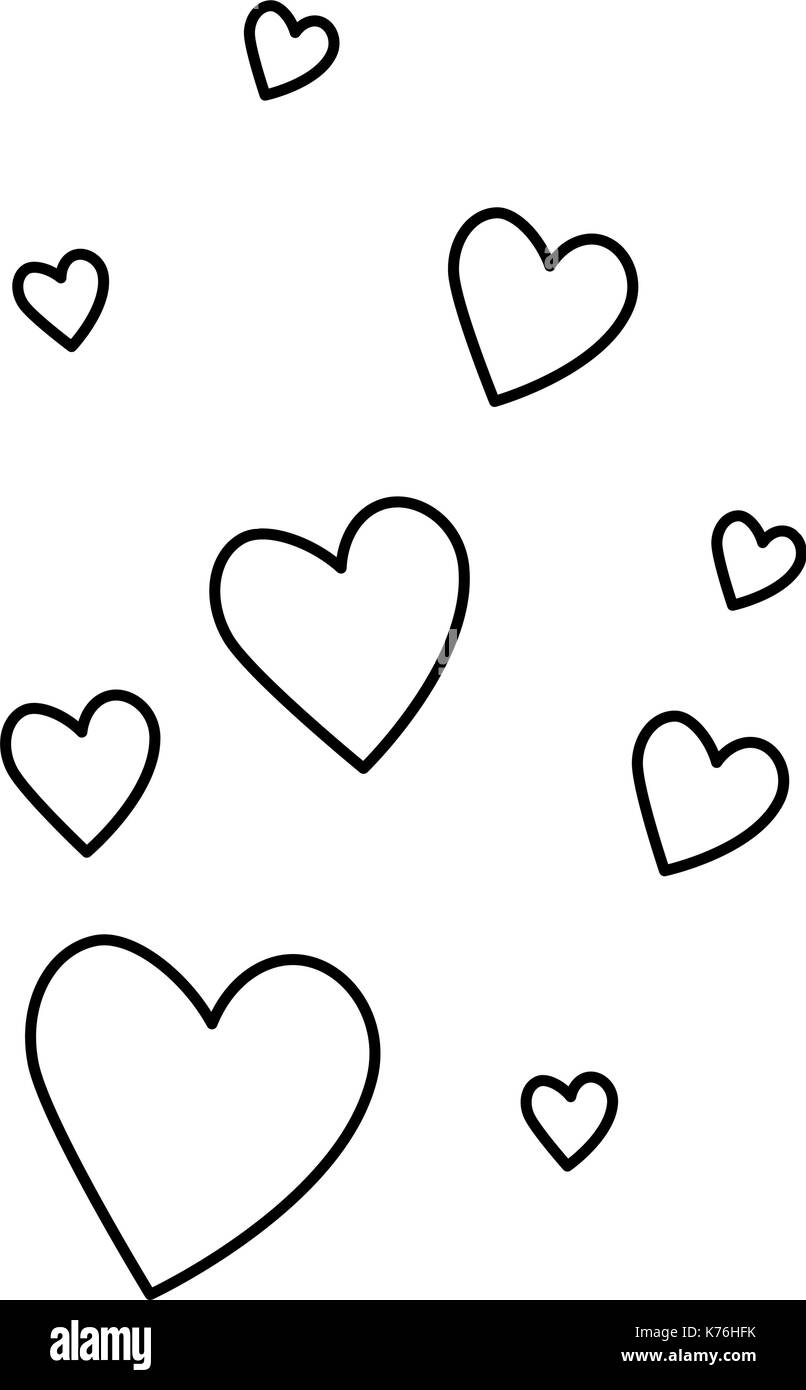 Cuori battenti icone decorativo illustrazione vettoriale design Illustrazione Vettoriale