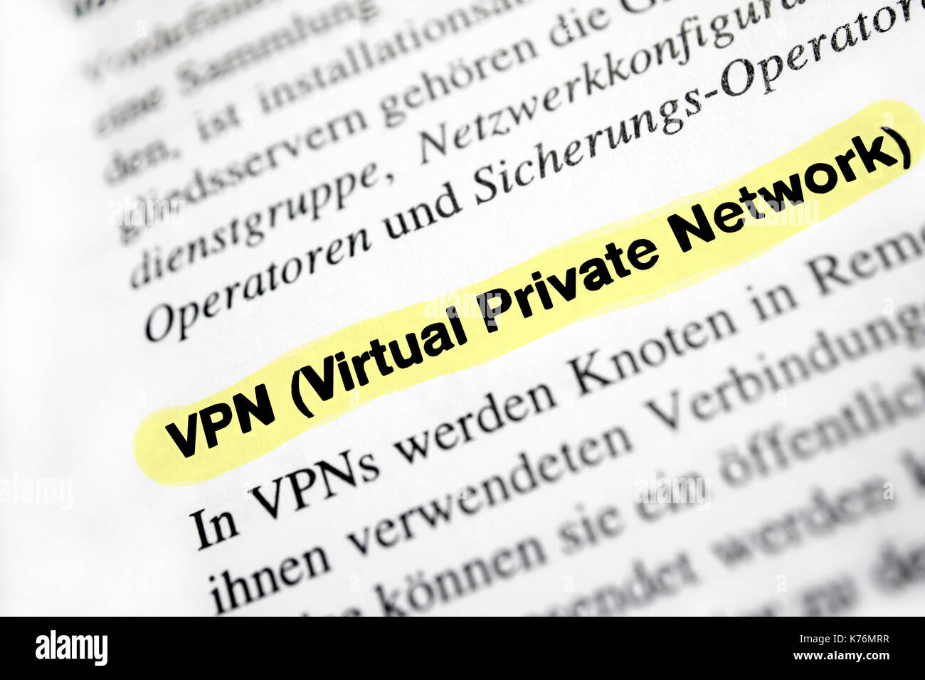 Rete privata virtuale (VPN) Foto Stock