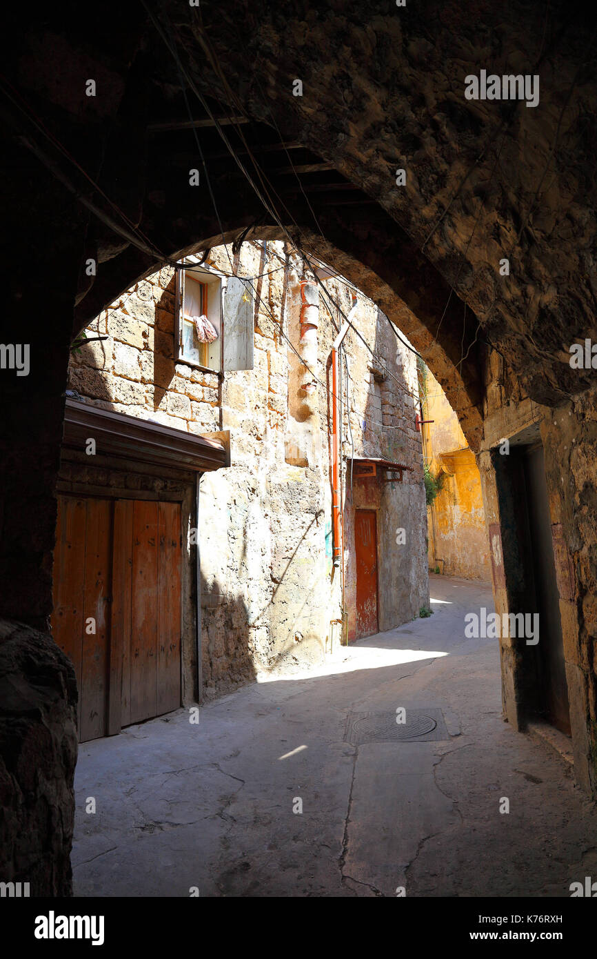 Le stradine del centro storico di tripoli zona souk, Libano Foto Stock