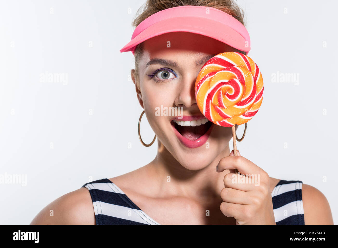 Moda Donna con lecca-lecca Foto Stock