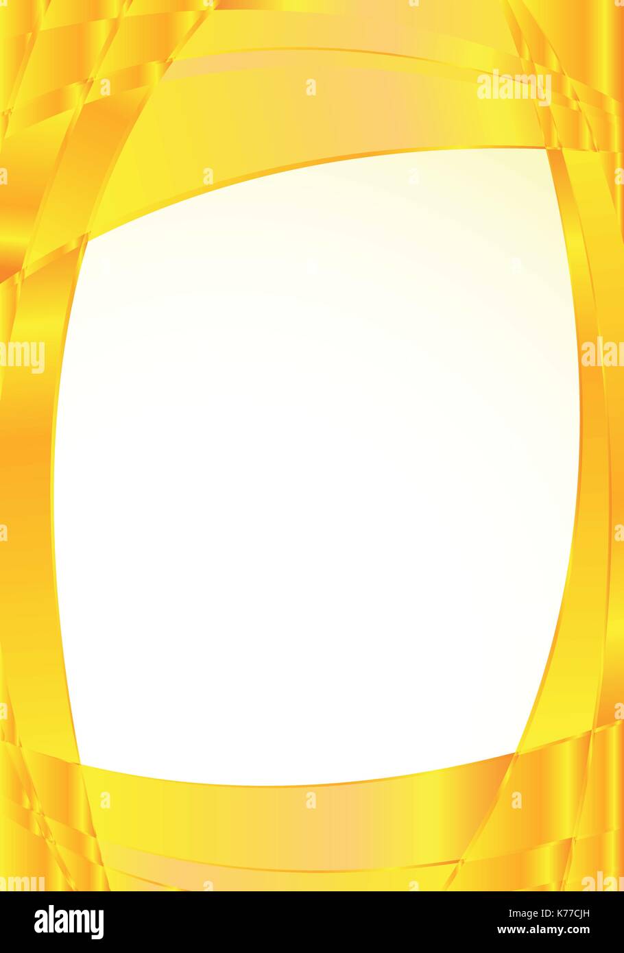 Sfondo astratto con onde gialle e spazio bianco al centro - immagine vettoriale Illustrazione Vettoriale