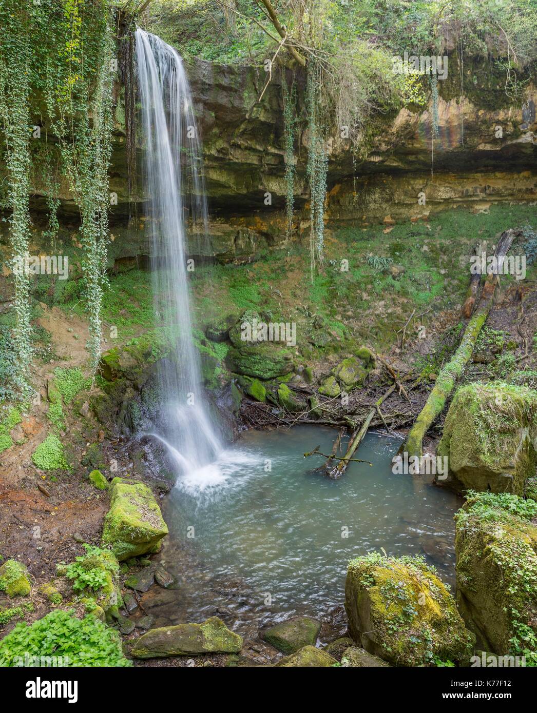 Francia, Puy de Dome, Vic Le Comte, cascata di Quayres Foto Stock