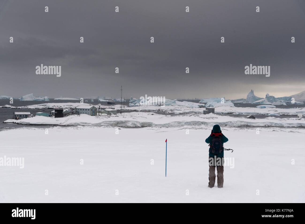 Vernadsky base di ricerca, ucraino stazione antartica a Marina punto sull isola Galindez in Argentina le isole, l'antartide Foto Stock