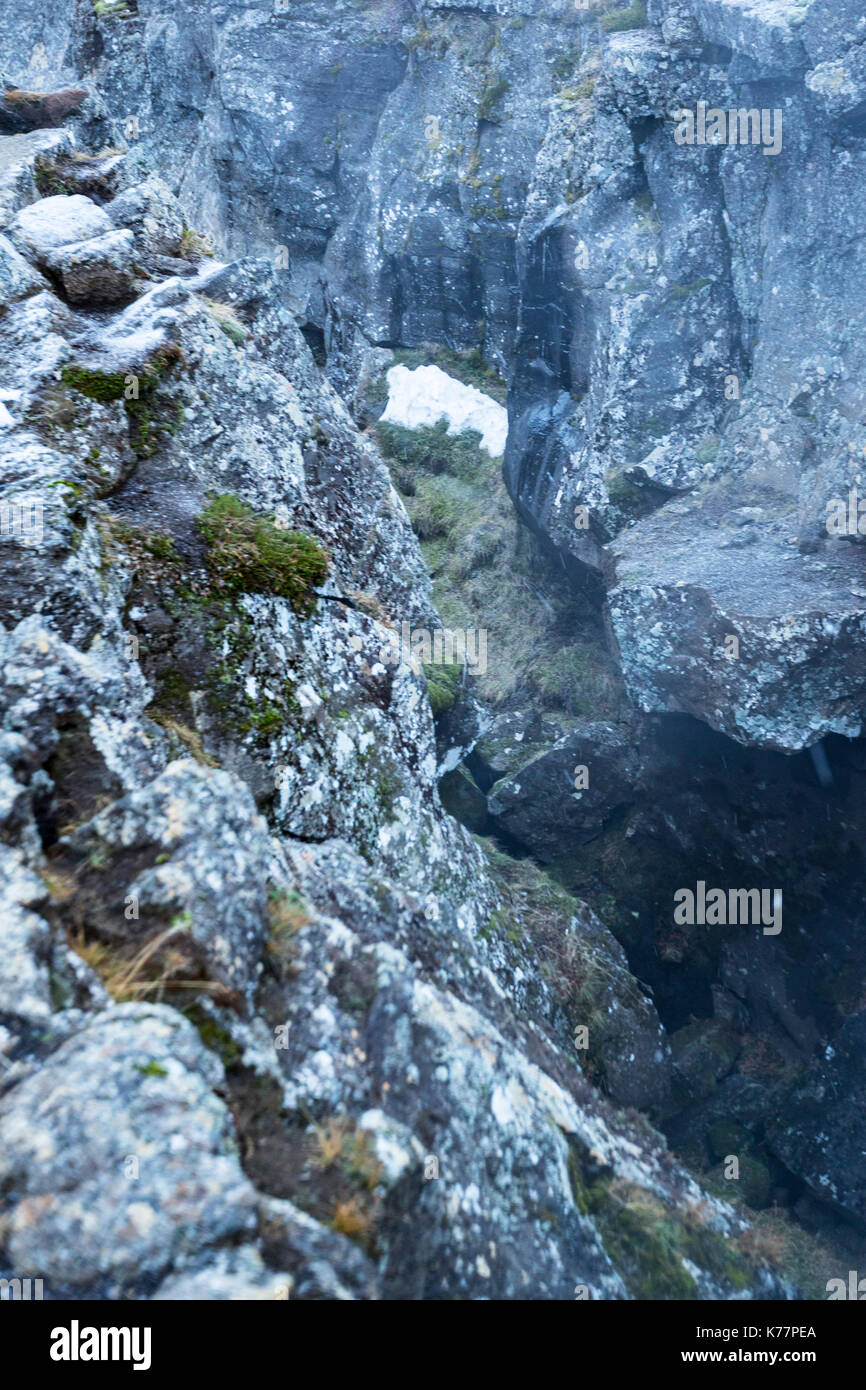 Volcanic orrido di grjotagia, Nord Islanda Foto Stock