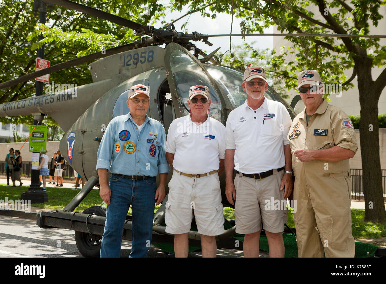 North Carolina i piloti di elicottero (Associazione NCVHPA) che partecipano al National Memorial Day parade - Washington DC, Stati Uniti d'America Foto Stock