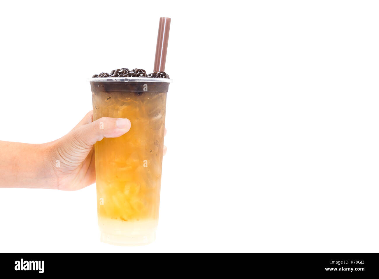 Boba / Bubble tea isolati su sfondo bianco Foto Stock