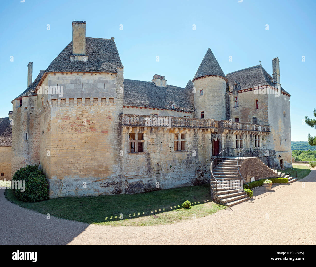 Chateau de Fénelon nella regione della Dordogna, nel sud-ovest della Francia. Foto Stock