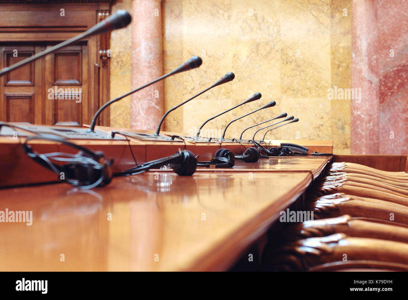 Conferenza vuota hall all'inizio della Conferenza incontro Foto Stock