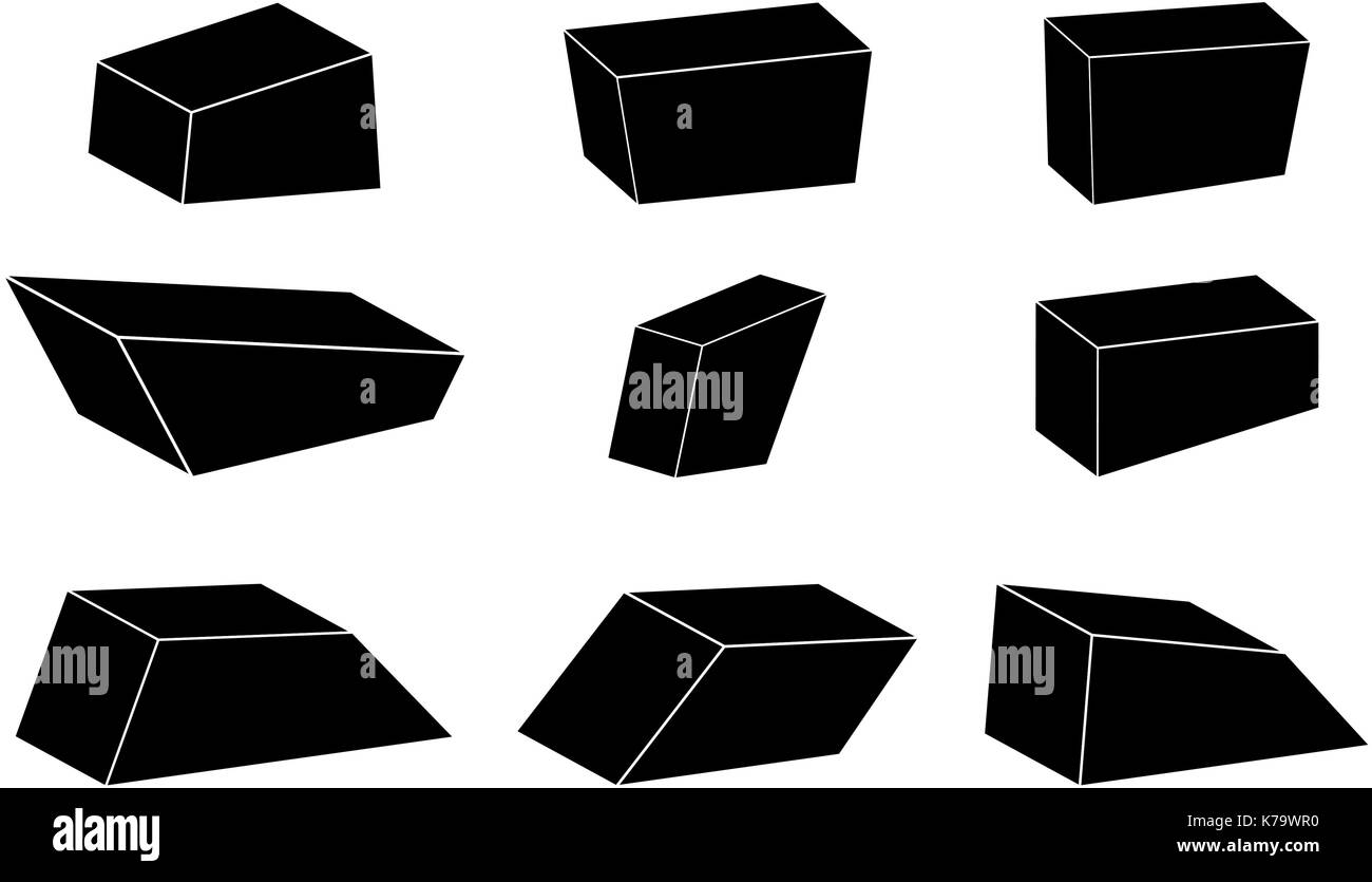 Pietra semplice impostare vettore icona simbolo design. bella illustrazione isolati su sfondo bianco Illustrazione Vettoriale