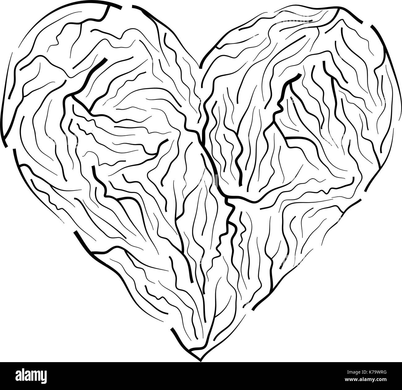 Cuore della vena vettore icona simbolo design. bella illustrazione isolati su sfondo bianco Illustrazione Vettoriale