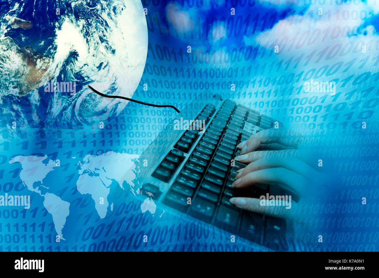 Internet e il concetto di connettività Foto Stock